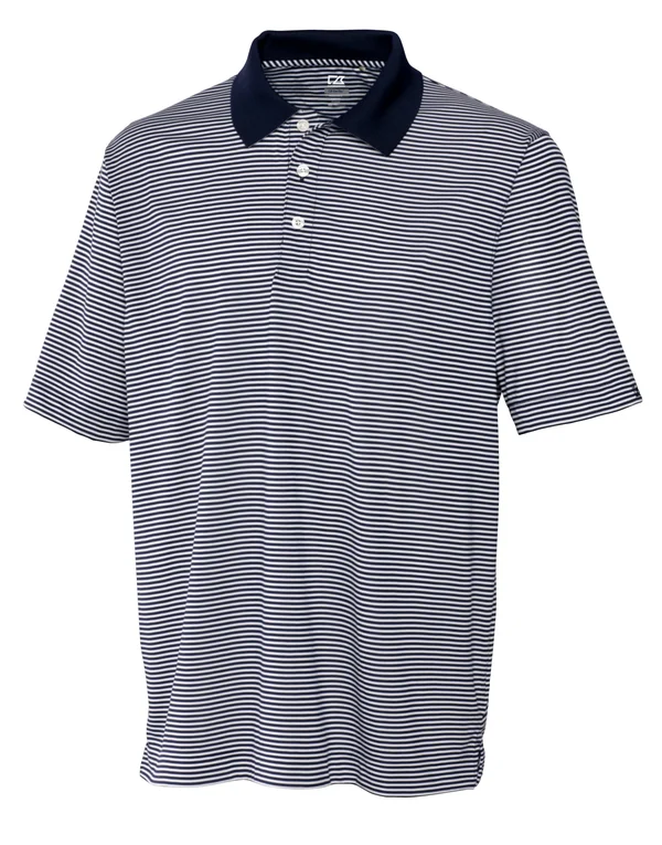 Cutter & Buck DryTec Trevor Stripe Polo - Men's, Size: XL, Blue