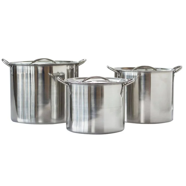 Amerihome 3-Piece Stainless Steel Stock Pot Set, Silver