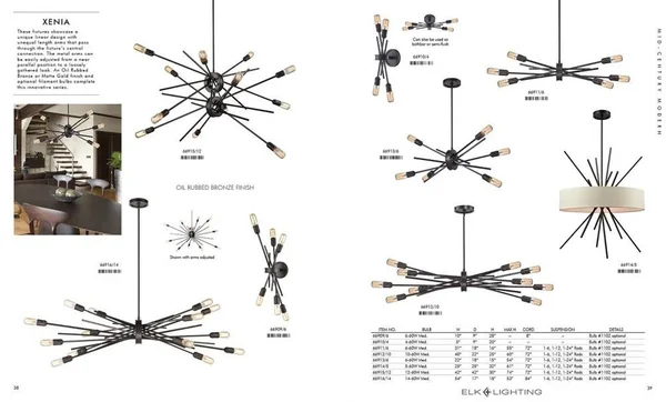Elk Lighting 66912/10 Xenia 10 Light Chandelier in Oil Rubbed Bronze