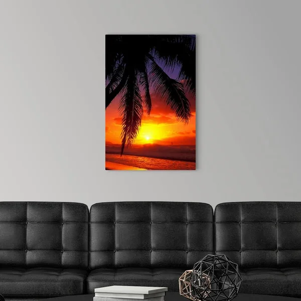 Hawaii - View of Sunset from The Beach, Canvas Wall Art, 20x30, Great Big Canvas
