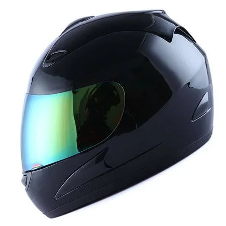 Motorcycle Full Face Helmet HJM A110 Adult Glossy Black, Size: Medium