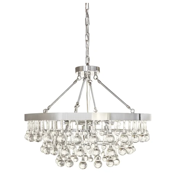 JL Styles Inc JLS20102 Tiffany 24x22 Wide 9 Light Crystal Chandelier - Chrome