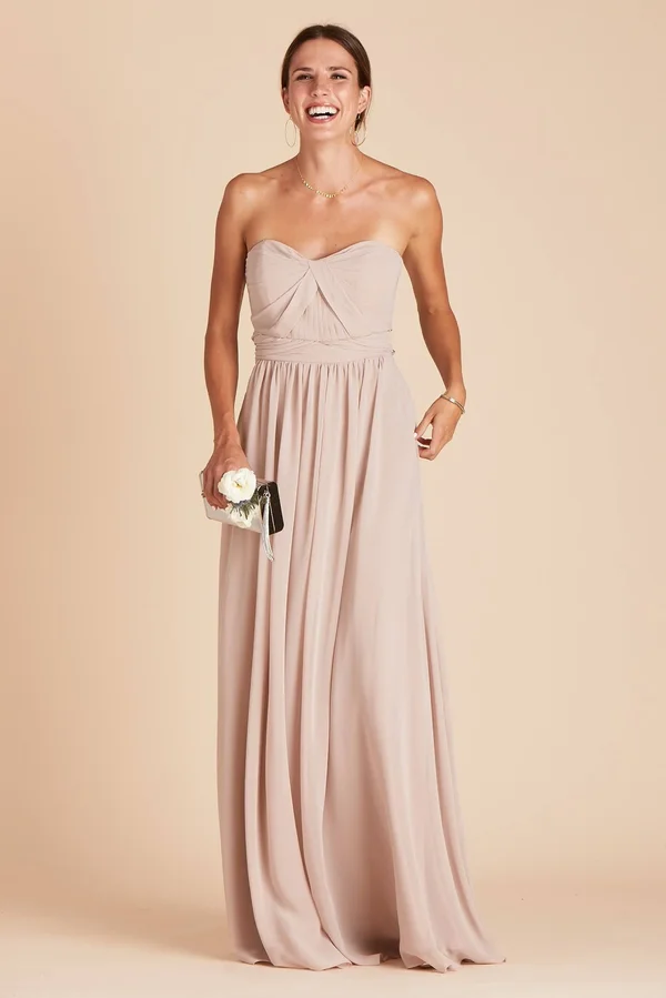 Birdy Grey Grace Convertible Chiffon Bridesmaid Dress in Taupe XXL, Taupe