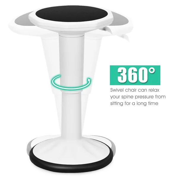 Wobble Chair Height Adjustable Wiggle Chair for Home and Office - White