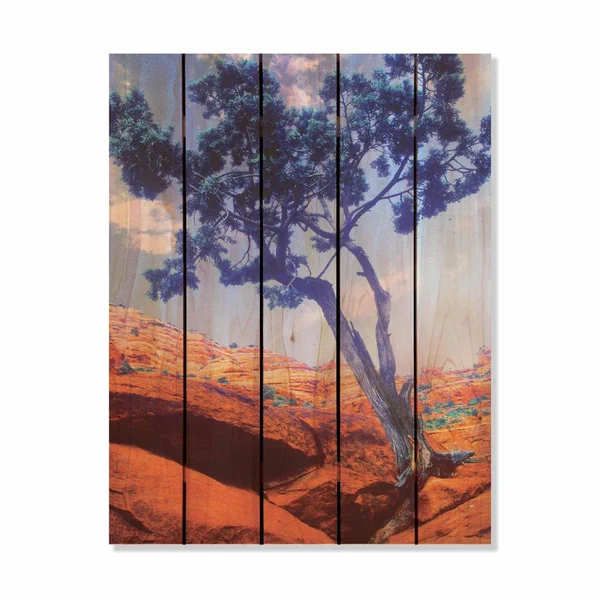 Gizaun Art Desert Tree Indoor/Outdoor Full Color Cedar Wall Art