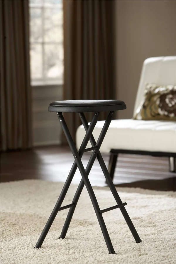 Cosco 24x22 Vinyl Padded Folding Stool, Black, 4-Pack