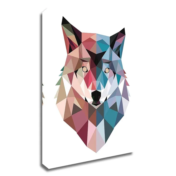 26x22 x 18x22 Geo Wolf by Michael Buxton Print on Canvas