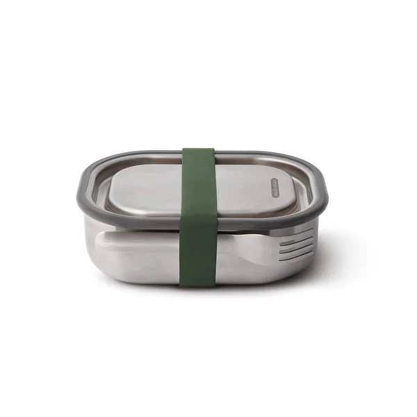Black + Blum, Leak-Proof Oven Safe Plastic Free Meal Prep Lunch Food Container, Olive, 600ml, 20fl, Stainless Steel & Sili