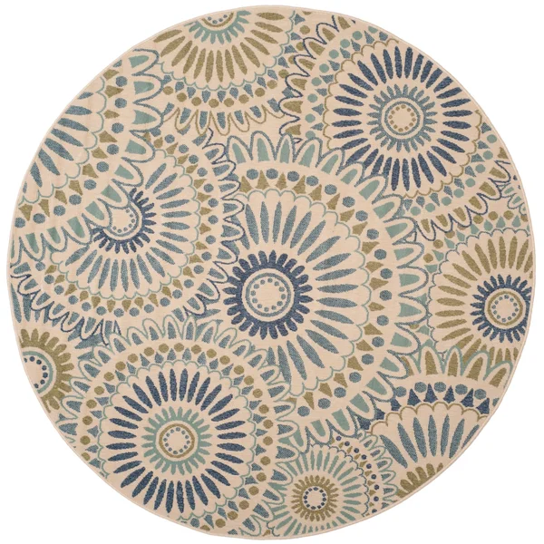 Safavieh Veranda VER091-0612 6&7x22 x 9&6x22 Cream - Blue Area Rug
