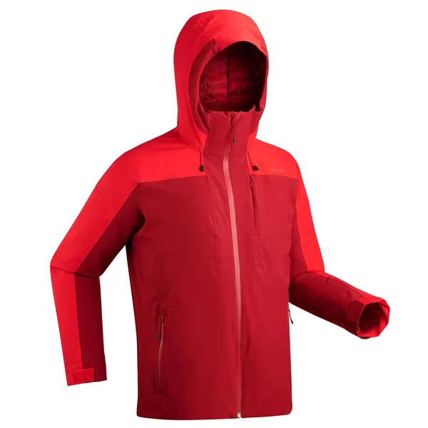 Wedze Men's 500, Piste Ski Jacket in Bordeaux, Size Large