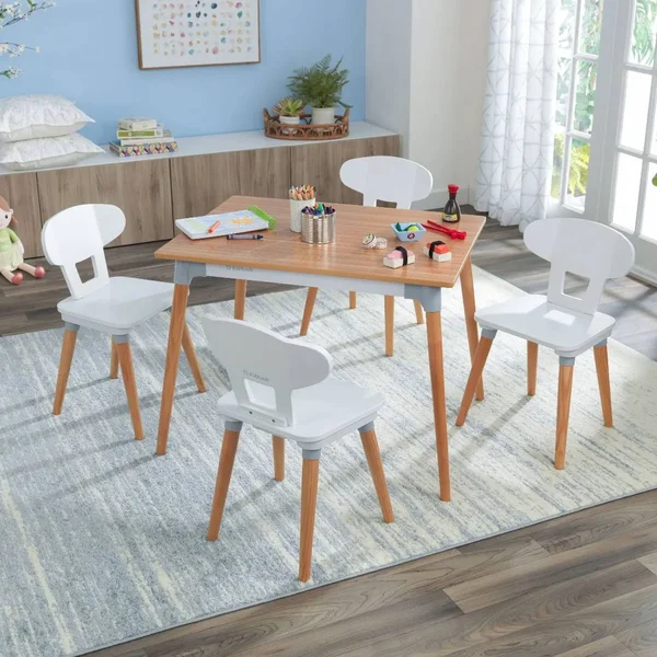 Mid-Century Kid Toddler Table & 4 Chair Set - Kidkraft 26196