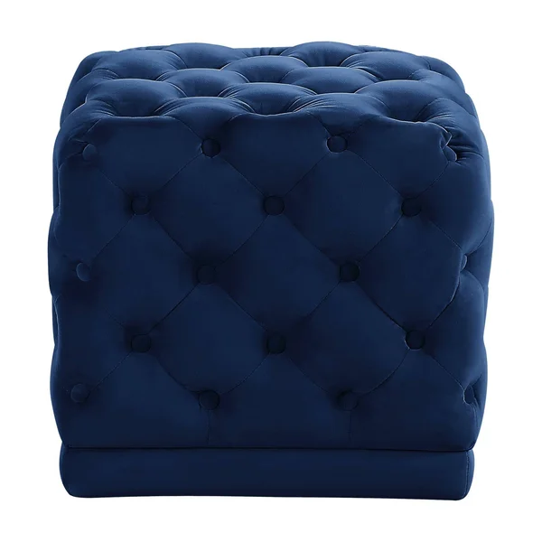Meridian Furniture 137Navy Stella Navy Velvet Ottoman & Stool
