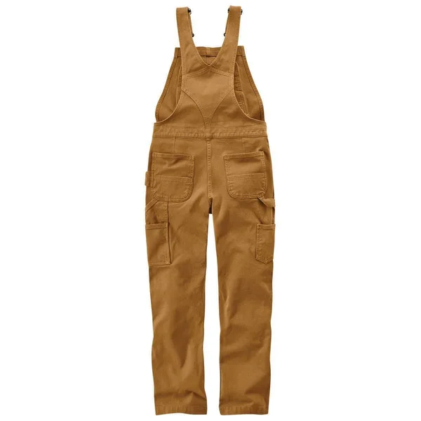Carhartt Rugged Flex Twill Double Front Bib Overall - Brown, Large