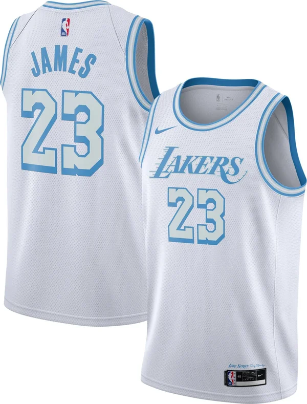 Nike Lebron James Los Angeles Lakers White 2020/21 Swingman Player Jersey – City Edition Size: Medium