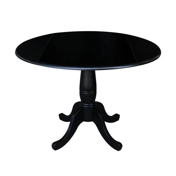International Concepts 42x22 Round Top Pedestal Table with 2 Chairs - Black