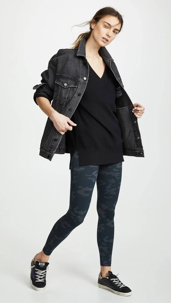 Spanx Look at Me Now Seamless Leggings Black Camo