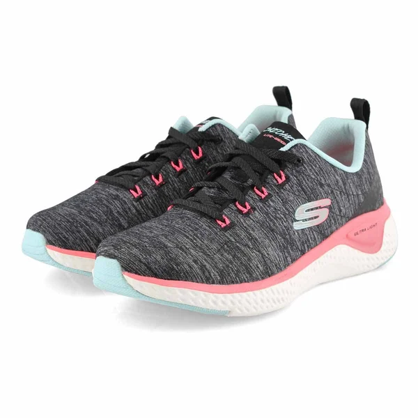 Skechers Solar Fuse Lace Black Womens Trainers 149026