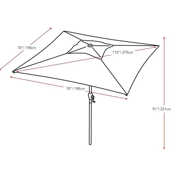 Atlin Designs Square Patio Umbrella in Black - AD-558410