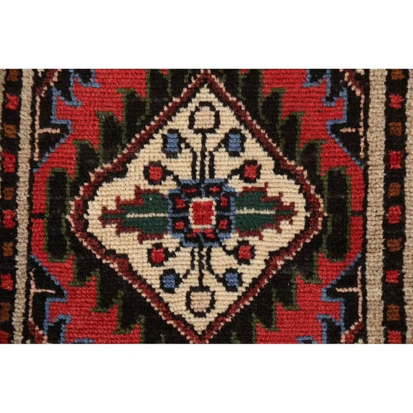 Red Wool Hamedan Persian Rug 1x2
