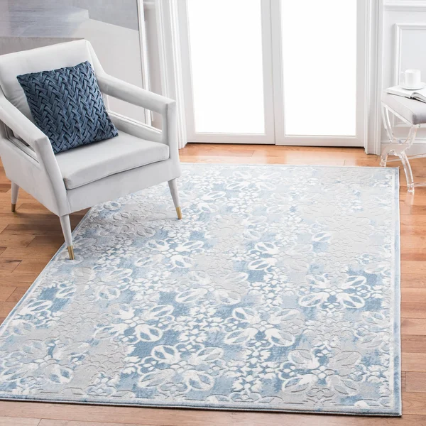 Safavieh Lagoon Rug Collection LGN508F - Grey, Blue - 4&-5x22 x 6&-5x22