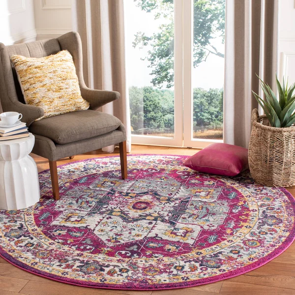 Safavieh Evoke EVK275R 6&7x22 x 9&0x22 Fuchsia, Ivory Area Rug