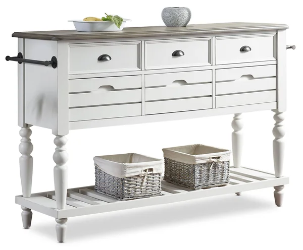 Steve Silver Giles Two-Tone Ivory and Cocoa Wood Sideboard