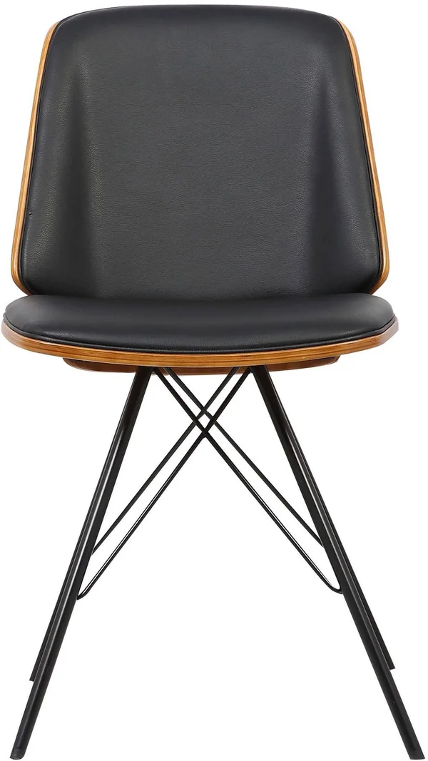 Armen Living Inez Faux Leather Dining Side Chair - Black