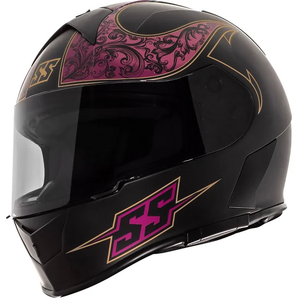 Speed & Strength SS900 Scrolls Helmet (Large - Black/Violet)