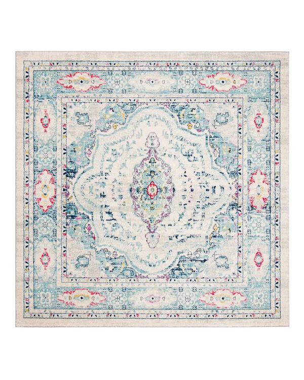 Safavieh Madison MAD926R 6&7x22 x 6&7x22 Square Light Grey, Fuchsia Area Rug