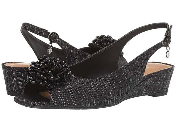 J. Renee Donalda Women's Shoes Black/Pewter : 7 W