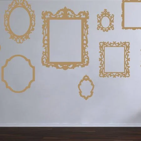 The Decal Guru Antique Picture Frames Wall Decal; Light Brown