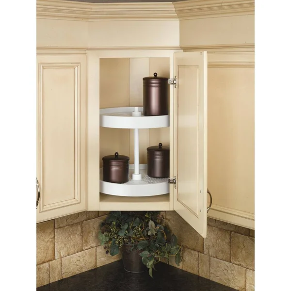 Rev-A-Shelf 24 in White Polymer Full Circle Lazy Susans 2-Shelf