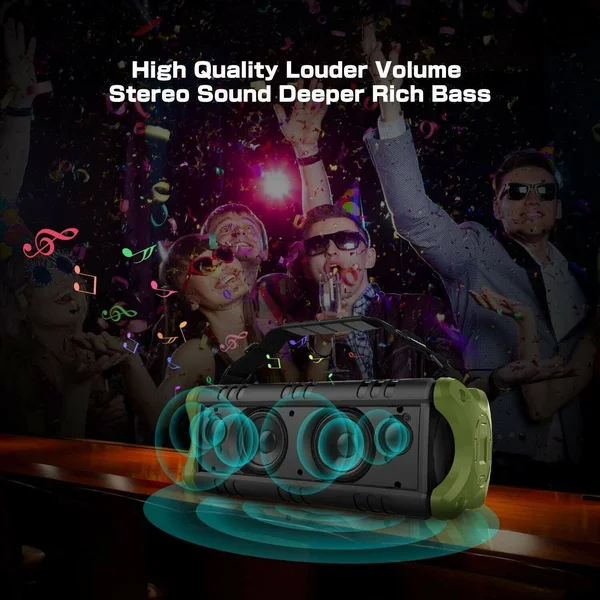 50w(70w Peak) Wireless Bluetooth Speakers Built-in 8000mAh Battery Power Bank - W-King Outdoor Portable Waterproof TWS, NFC Speak