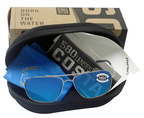 Costa Del Mar Sunglasses Canaveral Palladium Blue Mirror 580G Polarized