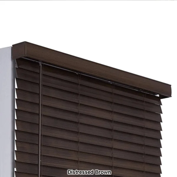 2in. Cordless Distressed Faux Wood Blinds Distressed Umber