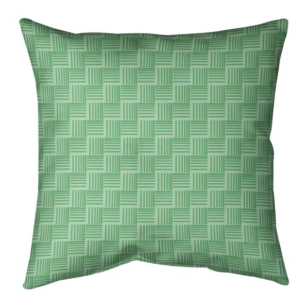 Porch & den Edgeway Monochrome Basketweave Stripes Throw Pillow - 20 x 20 - Yellow - Linen