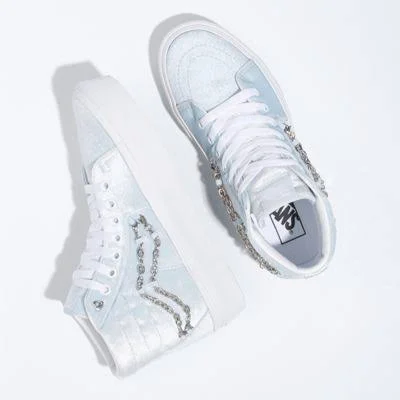 Vans Chain Sk8-Hi Platform 2.0 (Ballad Blue/Silver) Women's 9.0 Men \x3d 10.5 Women