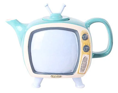 Blue Sky Ceramics television Teapot-Green, Multi, Size: One Size