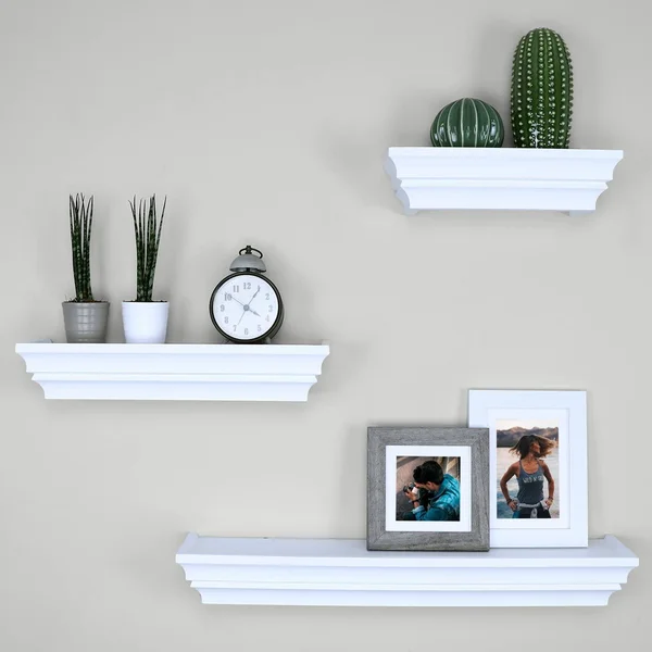 Ballucci Victorian Wall Ledge and Shelf - 12 inch, 16 inch, 24 inch, Set of 3, White