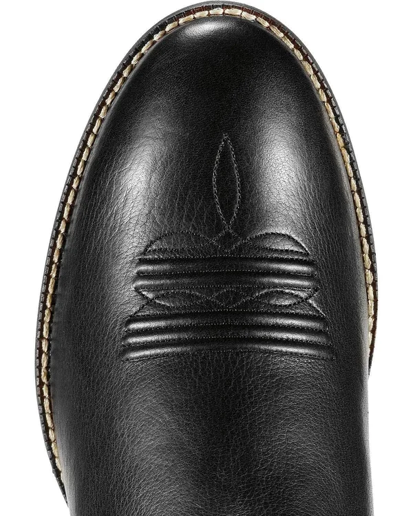 Ariat Men's Heritage Stockman Western Boots - Black Deertan
