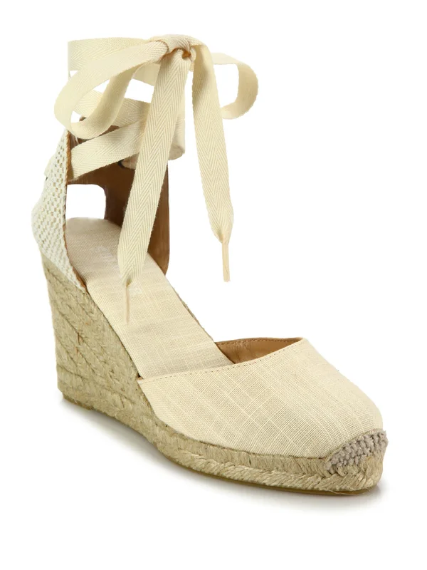Soludos Tall Wedge Linen - 6, Blush