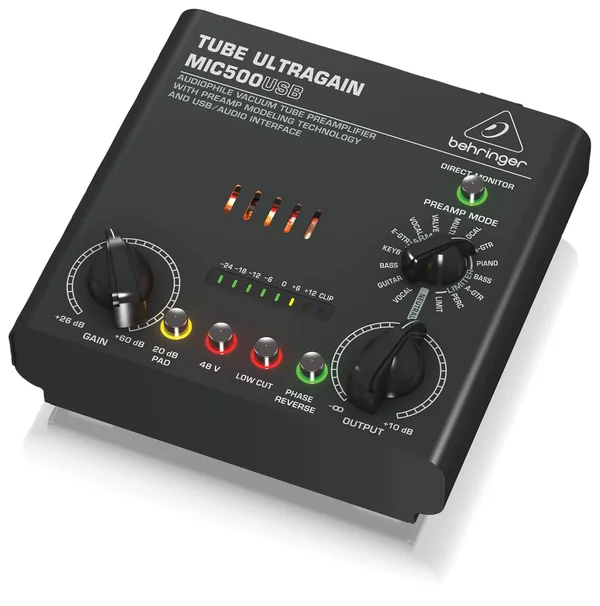 Behringer TUBE ULTRAGAIN MIC500USB - Preamplifier for vocal - tube