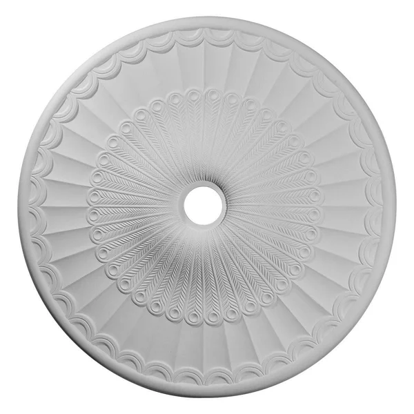 36 5/8x22OD x 3 5/8x22ID x 2 3/8x22P Galveston Ceiling Medallion (Fits Canopies Up to 4 3/4x22) - Hand-Painted Silver