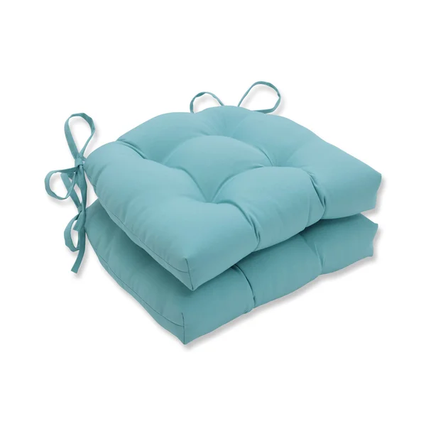 Pillow Perfect - Radiance Pool Outdoor Deluxe Tufted Chairpad (Set of 2)