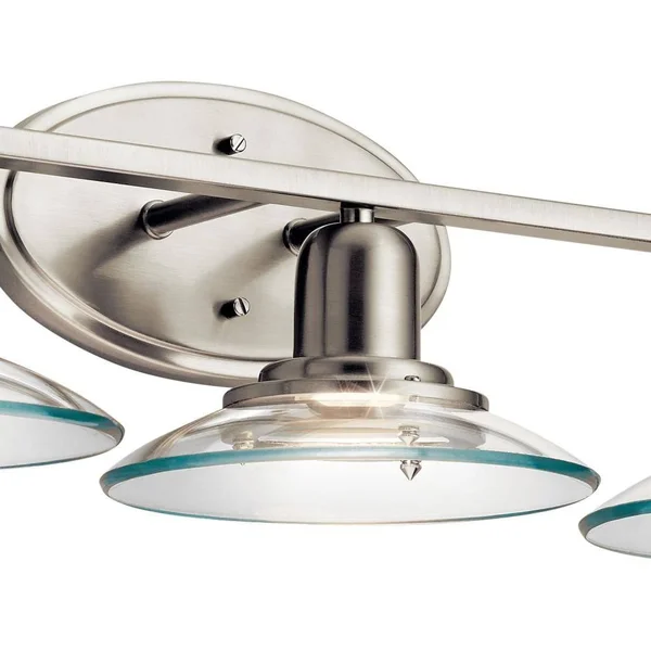 Kichler 37422 Galileo 3-Light 7.25-in Brushed Nickel Cone Vanity Light