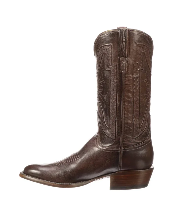 Lucchese Collins GY1504.63 Mens Whiskey Burnished Baby Buffalo Boots 15 - D, Whiskey Burnished