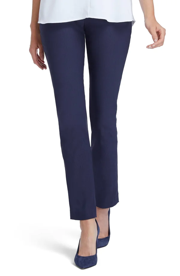 Nic+Zoe Wonderstretch Straight-leg Pants - Blue - Size 12