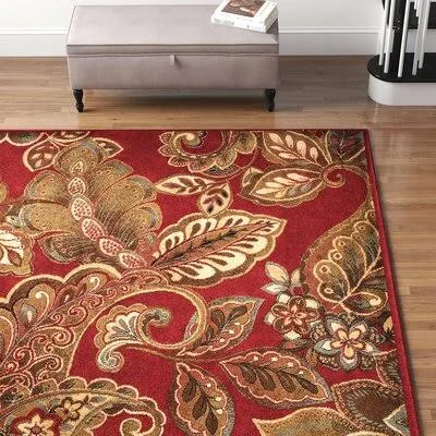 Needham Paisley Dark Red Area Rug Rug Size: Rectangle 4& x 5&5x22