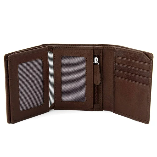 Brown California Wrap Leather Wallet - Lucleon - Men