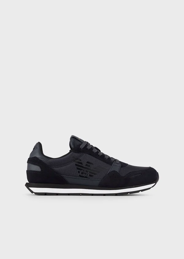 Armani Men's Suede Low-top Sneakers - Blue